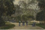 Stanislas lepine Nuns and Schoolgirls in the Tuileries Gardens oil painting reproduction